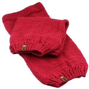 Handmade Hand Knit Acrylic Raspberry Wine Pink Straight Leg Warmers